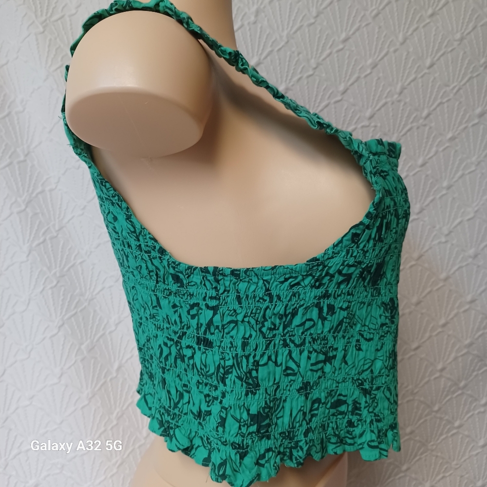 Isabel vy Ingrid+isabel Women SZ XL Green Floral Smocked Women's Top - Picture 5 of 11